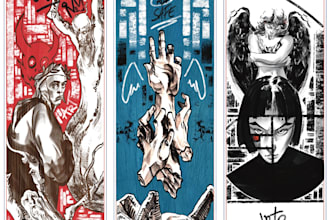 create your book cover illustration in painterly comic style