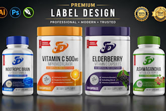 design fda compliant supplement label and packaging for your product with logo