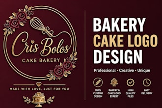 design a modern bakery logo for your cake business