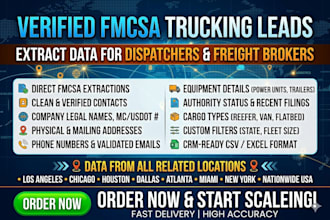 extract verified fmcsa trucking leads for dispatchers and freight brokers