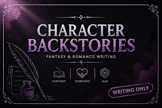 write fantasy or romance characters with backstory and personality