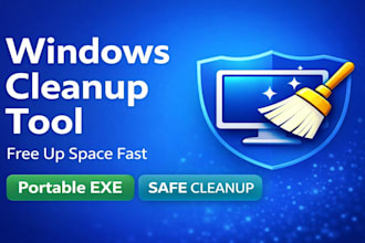 create a custom windows cleanup tool with gui , portable exe