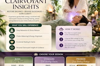 provide reiki healing with clairvoyant insights for clarity and balance