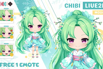 design and rig custom live2d chibi vtuber model for stream