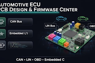 design automotive ecu pcb and can lin obd embedded firmware