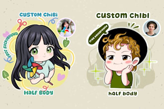 draw chibi anime pfp, portrait or avatar from your photo
