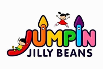 create a cartoon mascot logo for kids brand