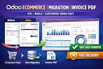 build odoo ecommerce website odoo invoice pdf  migrate odoo data cusomize module