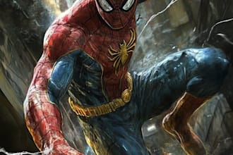 custom superhero comic character illustration