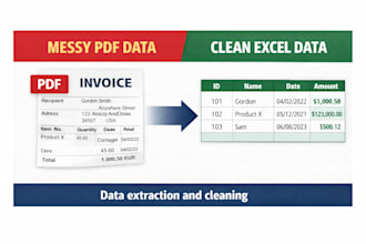 extract structured data from pdf to excel