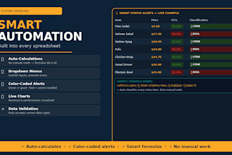 build an automated google sheets or excel tracker, dashboard and system