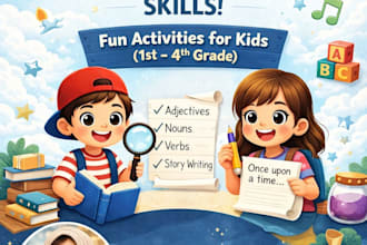 write english content for kids and beginners