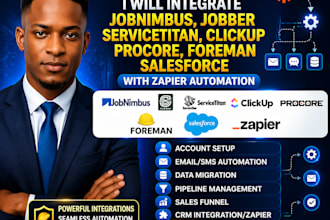 jobnimbus jobber servicetitan clickup procore foreman salesforce zap integration
