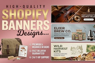 design shopify website banner ads, etsy banner, social media canva banner design
