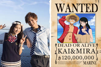 draw aesthetic anime poster and wall art, or custom illustration