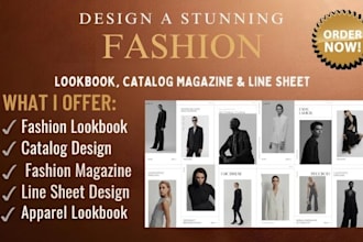 design fashion lookbook, clothing catalog, magazine, line sheet for your brand