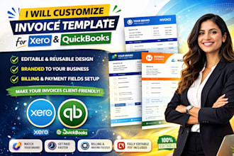customize invoice template for xero quickbooks billing and invoicing
