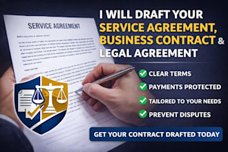 draft service agreement, business contract, and legal agreement