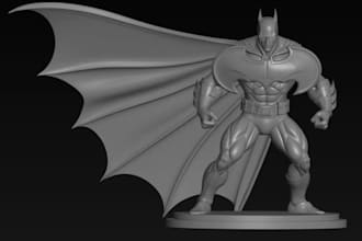 mold3d fighting game figure,batman character,tabletop miniature,stl demon weapon