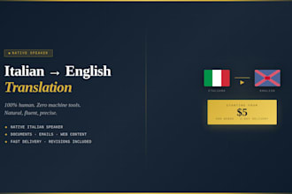 translate italian to english as a native speaker fast,natural,human translation