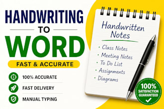 convert handwritten notes to word