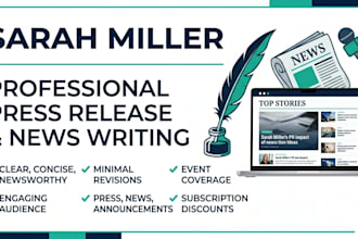 write and distribute a press release on UK and US news sites