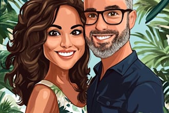 make cartoons caricature couple