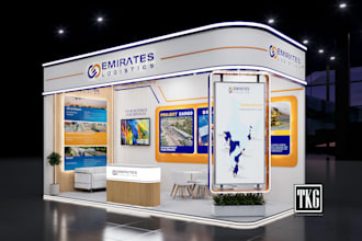 design professional 3d exhibition stall, booth and kiosk design