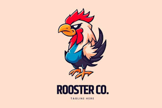 design bold and energetic rooster logo for brand or sports
