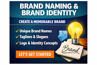 create catchy brand names, brand identity, and taglines