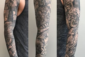create a tattoo design of tattoo sleeve