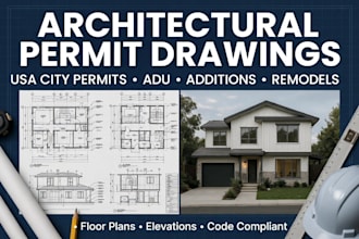 create architectural permit drawings for USA city permits adu additions remodels
