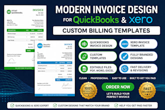 design modern invoice design for quickbooks xero billing templates