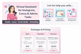 be your virtual assistant for instagram, canva and admin tasks