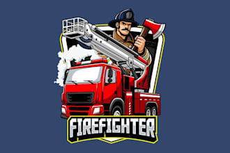 make  custom firefighter or fire department logo for your brand