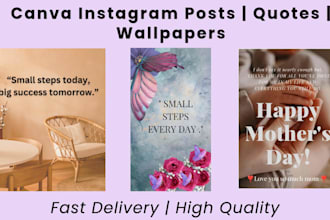 design canva instagram posts, quotes and phone wallpapers