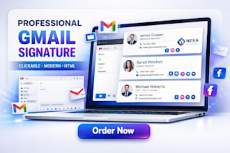 design professional clickable gmail email signature html outlook