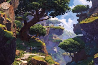 create stylized environment concept art, fantasy background