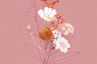 design best botanical line art  illustration