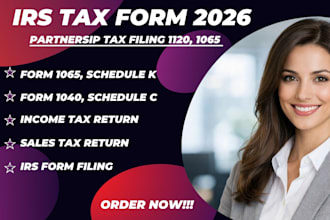 prepare irs form 1065 5472 schedule c, k 1 1040 tax returns 25 26