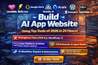 build ai app website via google stitch lovable readdy ai arahi superninja ai mvp