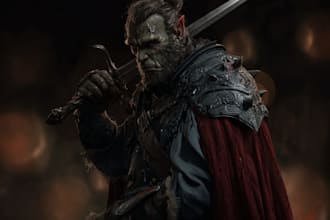 draw a horror and fantasy horror character art