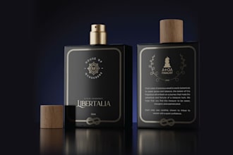 do cosmetic packaging, logo, perfume product label design