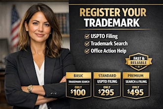 register your trademark in USA uspto search filing office action response
