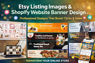 design your shopify banner, etsy shop banner, hero image design for ecommerce