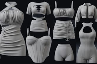 design,texture and rig 3d clothing mesh for vrchat second life fivem imvu peds