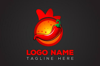 draw scotch bonnet hot sauce logo with cartoon character