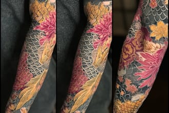create a tattoo design of tattoo sleeve