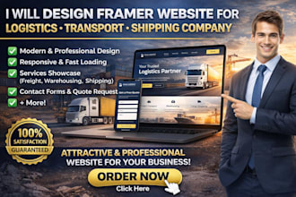 framer website design for logistics, transport, shipping company