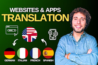 translate websites and apps in spanish, italian, french and german
